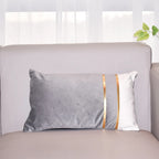 Rectangular Lumbar Cushion Cover Velvet Blend Double Gold Bands