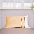 Rectangular Lumbar Cushion Cover Velvet Blend Double Gold Bands