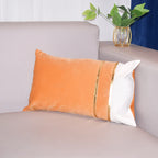 Rectangular Lumbar Cushion Cover Velvet Blend Double Gold Bands