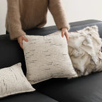 Rectangular Lumbar Pillow Linen Texture Removable Cover