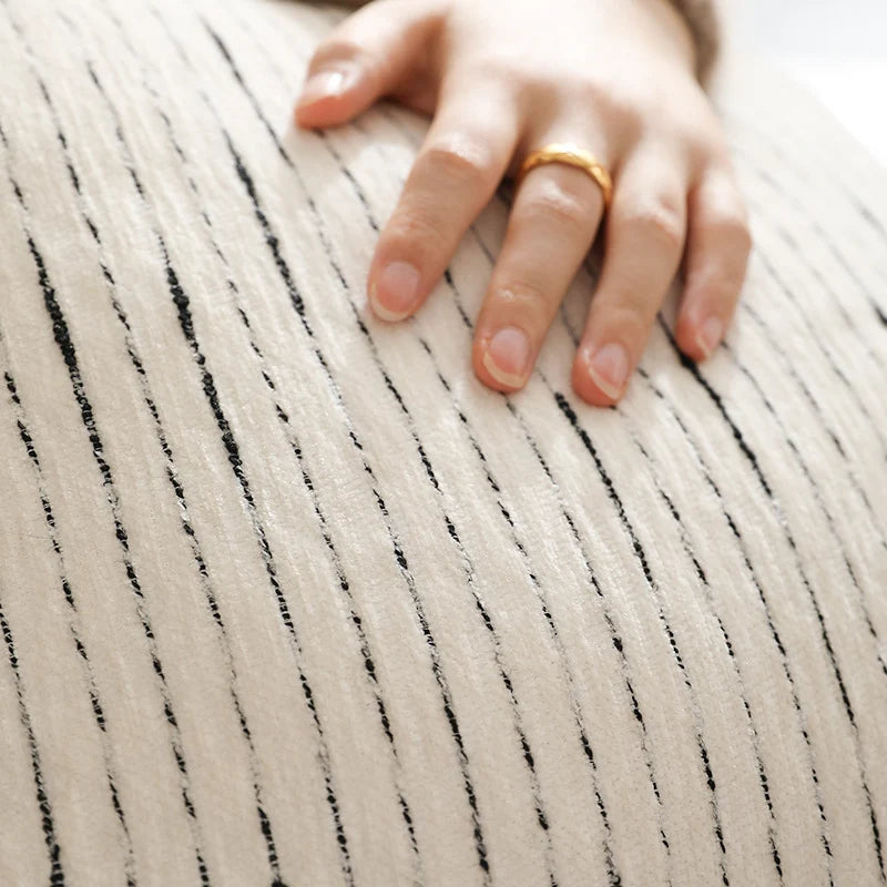 Rectangular Lumbar Pillow Linen Texture Removable Cover