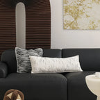 Rectangular Lumbar Pillow Linen Texture Removable Cover