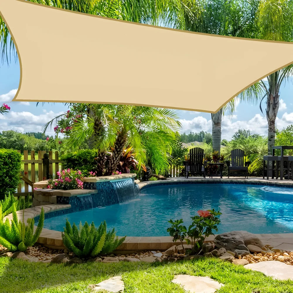 Rectangular Sun Sail Water-Repellent Polyester UV Protection