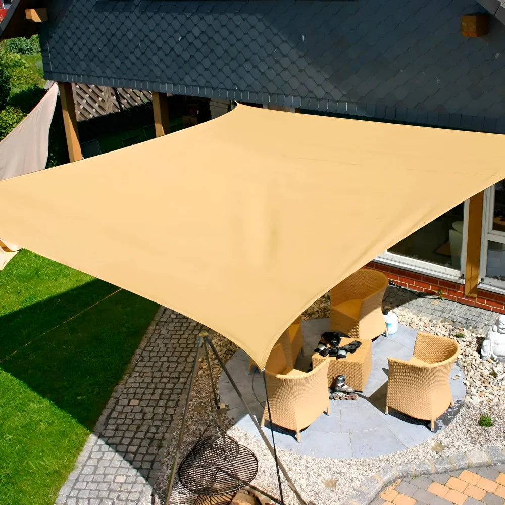 Rectangular Sun Sail Water-Repellent Polyester UV Protection