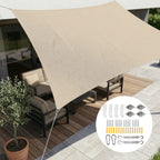 Rectangular Sun Sail Water-Repellent Polyester UV Protection