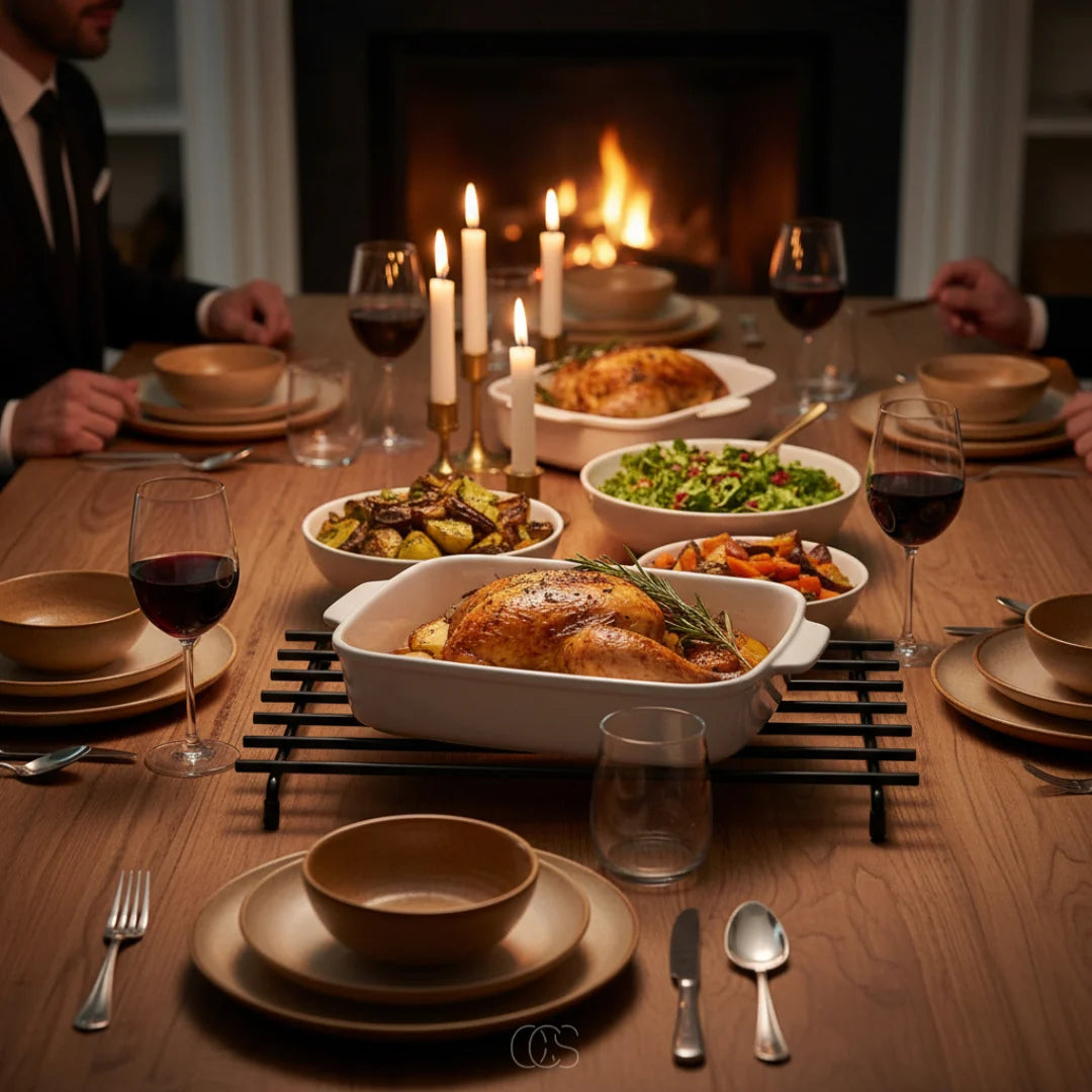 Rectangular Trivet Heat-Resistant Metal Non-Slip Feet