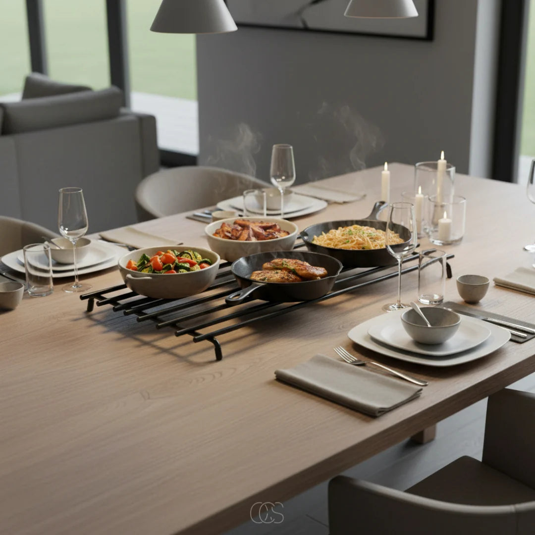 Rectangular Trivet Heat-Resistant Metal Non-Slip Feet
