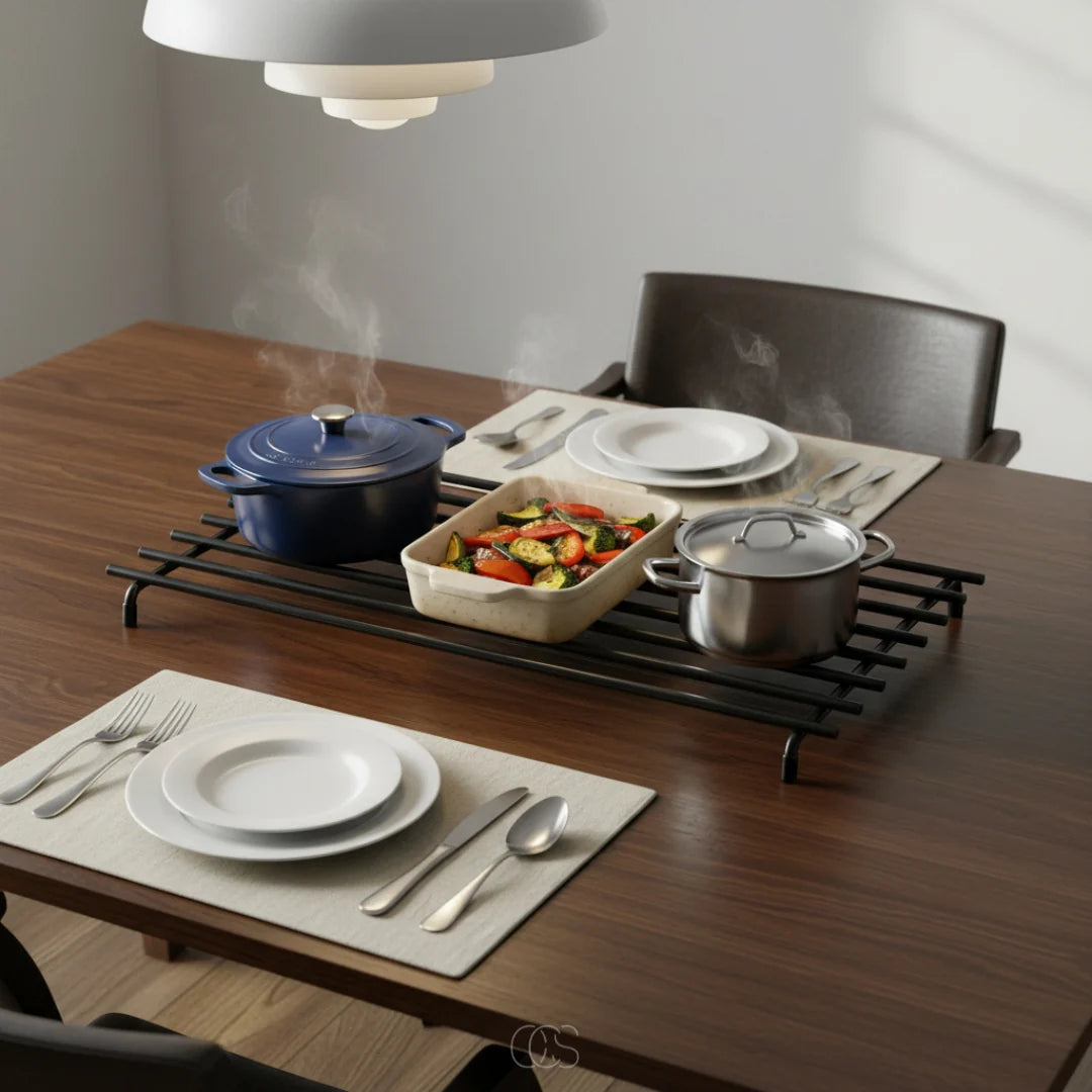 Rectangular Trivet Heat-Resistant Metal Non-Slip Feet