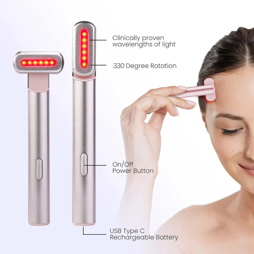 Red Light & Microcurrent Facial Wand (Rechargeable USB)