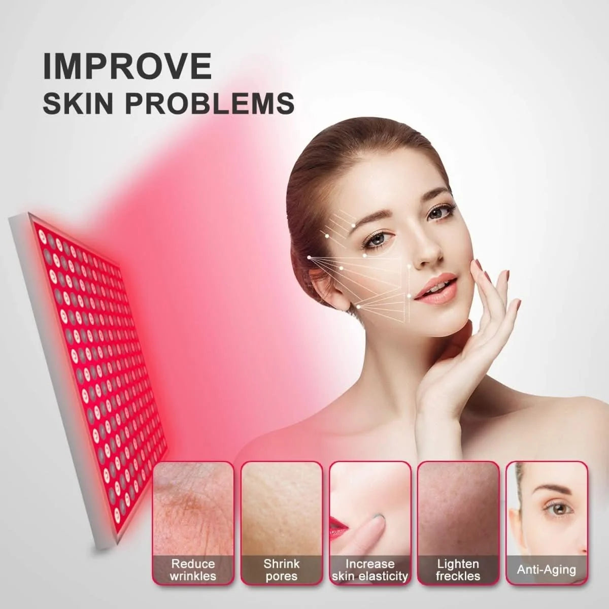 Red Light Therapy Panel 225 LEDs Red & Infrared