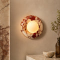Red Marble Finish Metal Wall Sconce (LED Compatible)