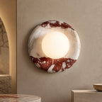 Red Marble Finish Metal Wall Sconce (LED Compatible)