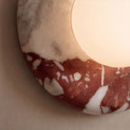 Red Marble Finish Metal Wall Sconce (LED Compatible)