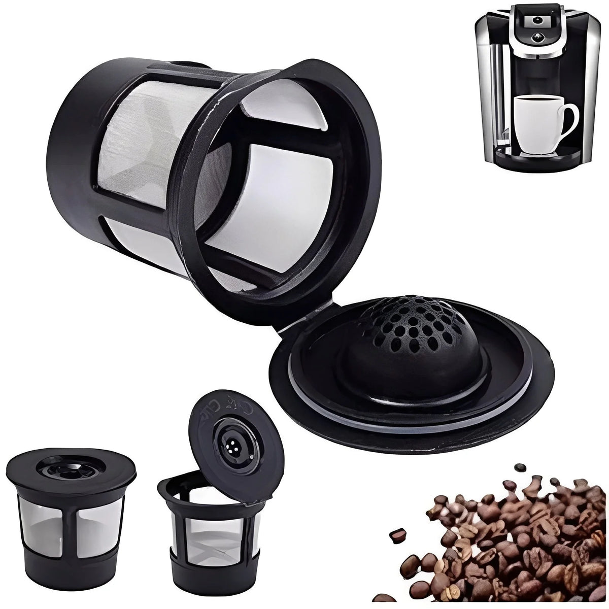 Refillable Coffee Pods Stainless Steel Micro-Hole 3-Pack