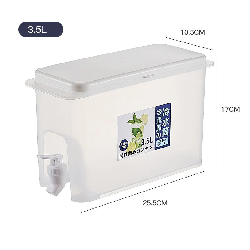 Refrigerator Beverage Dispenser Built-In Faucet Space-Saving 3.5L Capacity