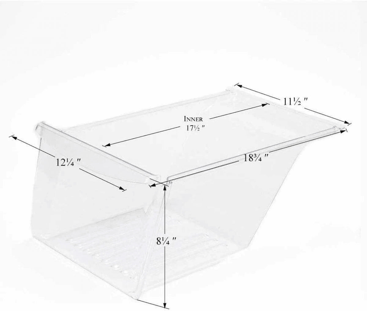 Refrigerator Crisper Pan Clear Plastic Tool-Free Humidity Control