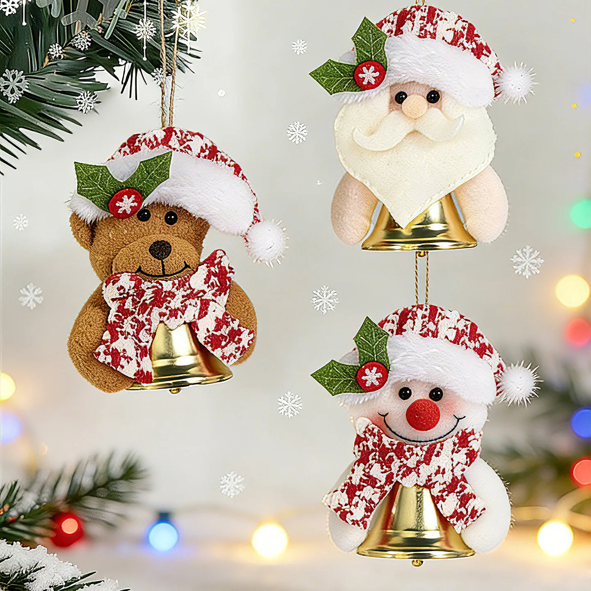 Reindeer Hanging Ornament Felt Red Nose & Festive Scarf