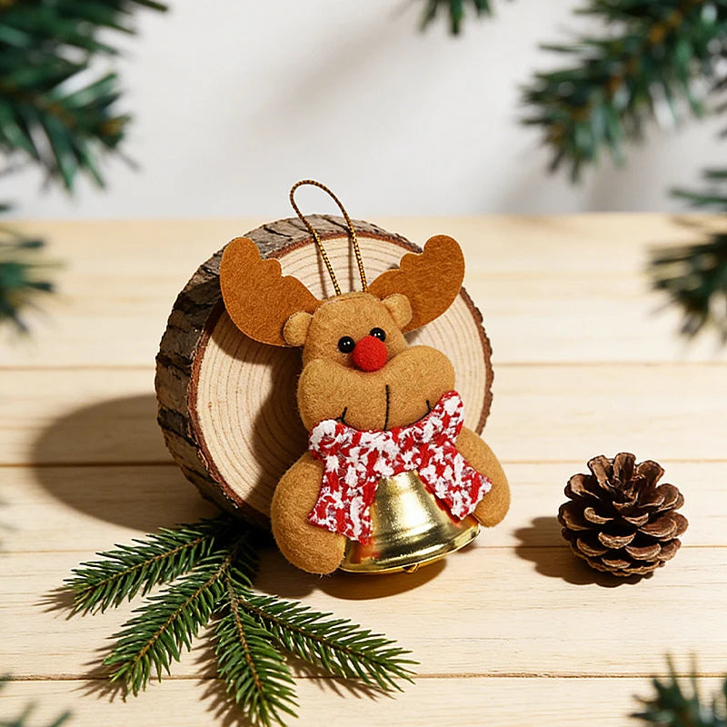 Reindeer Hanging Ornament Felt Red Nose & Festive Scarf