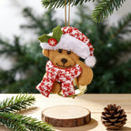 Reindeer Hanging Ornament Felt Red Nose & Festive Scarf