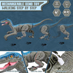 Remote Control Dinosaur Realistic Motion & Sound USB Rechargeable