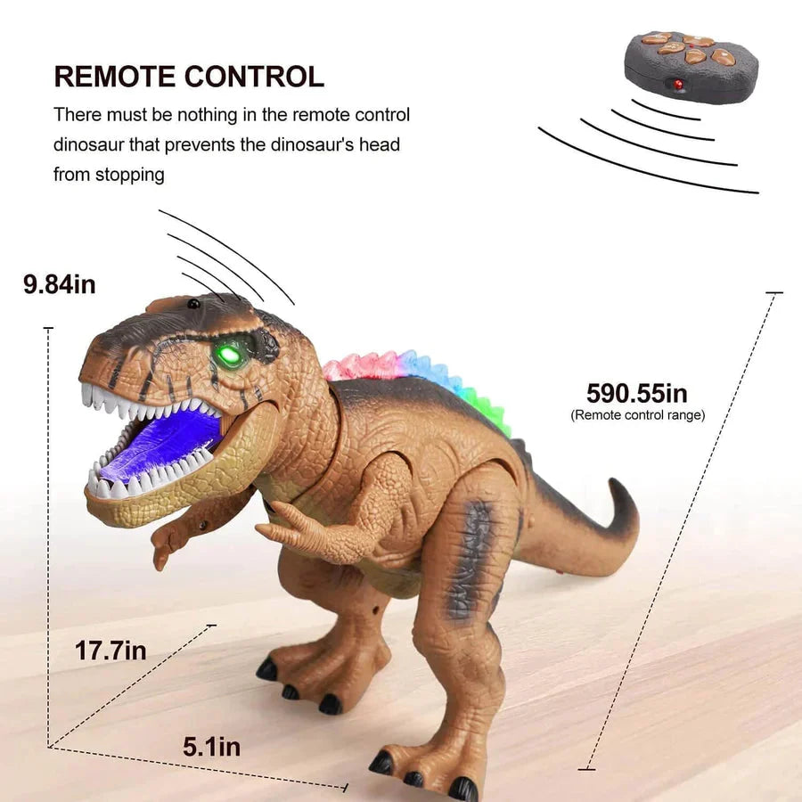 Remote Control Dinosaur Walking & Roaring LED Lights
