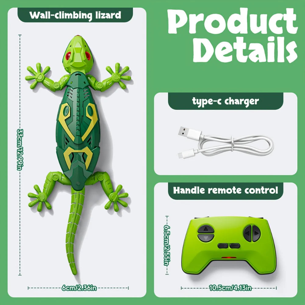 Remote Control Lizard Toy Wall-Climbing Rechargeable 33 Ft Range