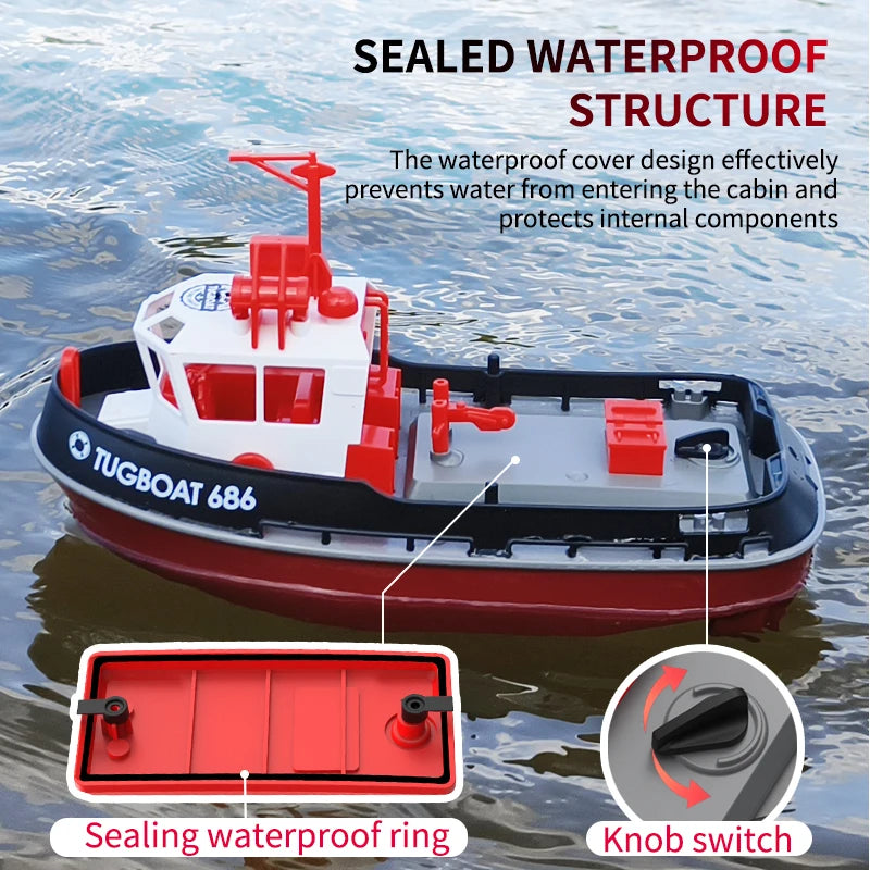 Remote Control Tugboat Dual Motors & 164 Ft Range