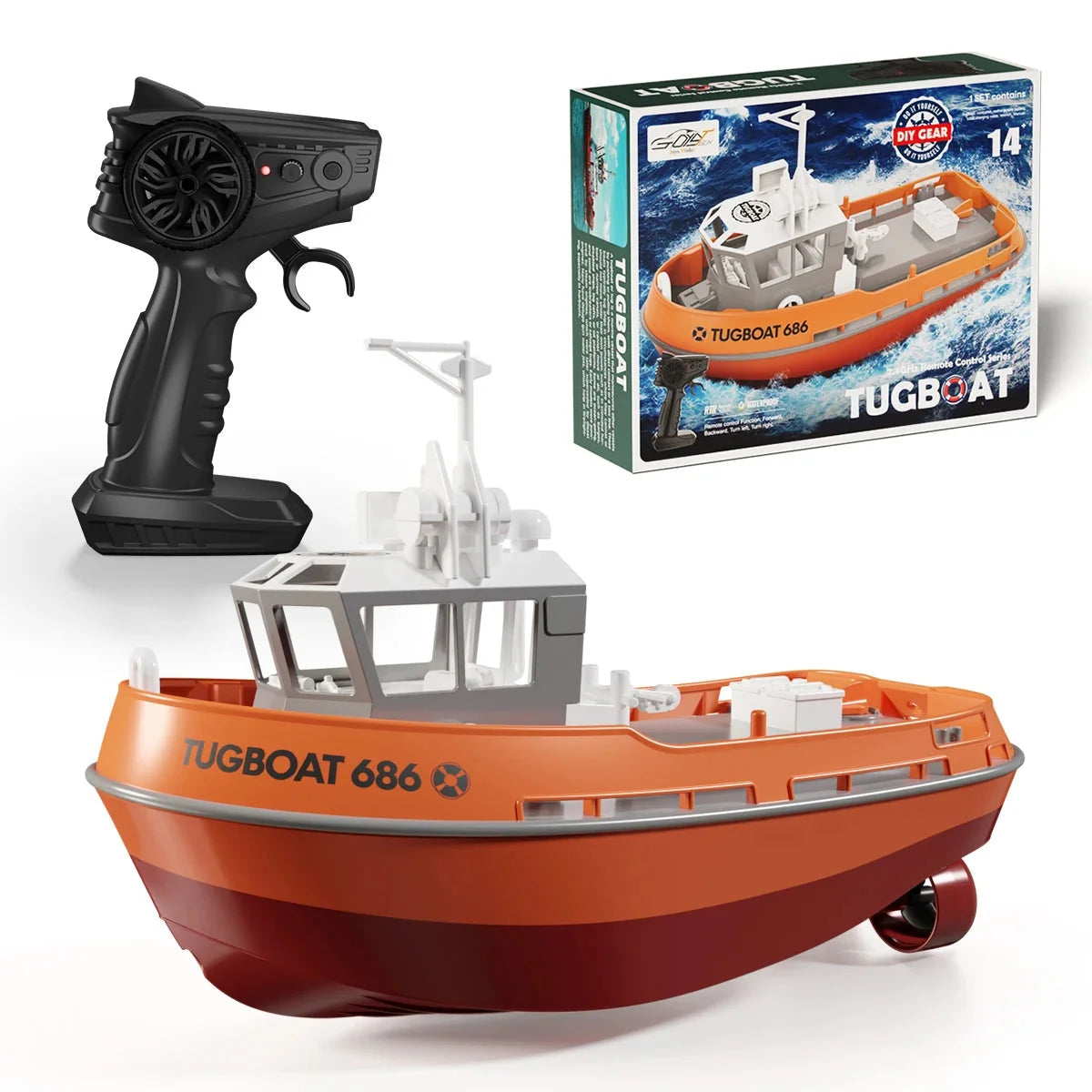 Remote Control Tugboat Dual Motors USB Rechargeable