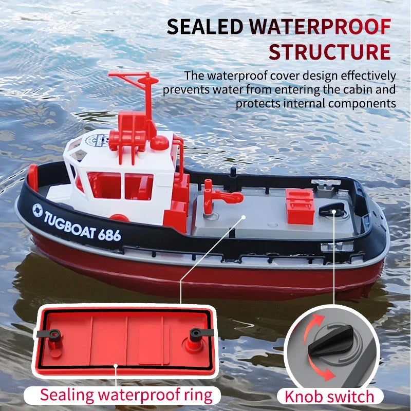 Remote Control Tugboat Dual Motors USB Rechargeable