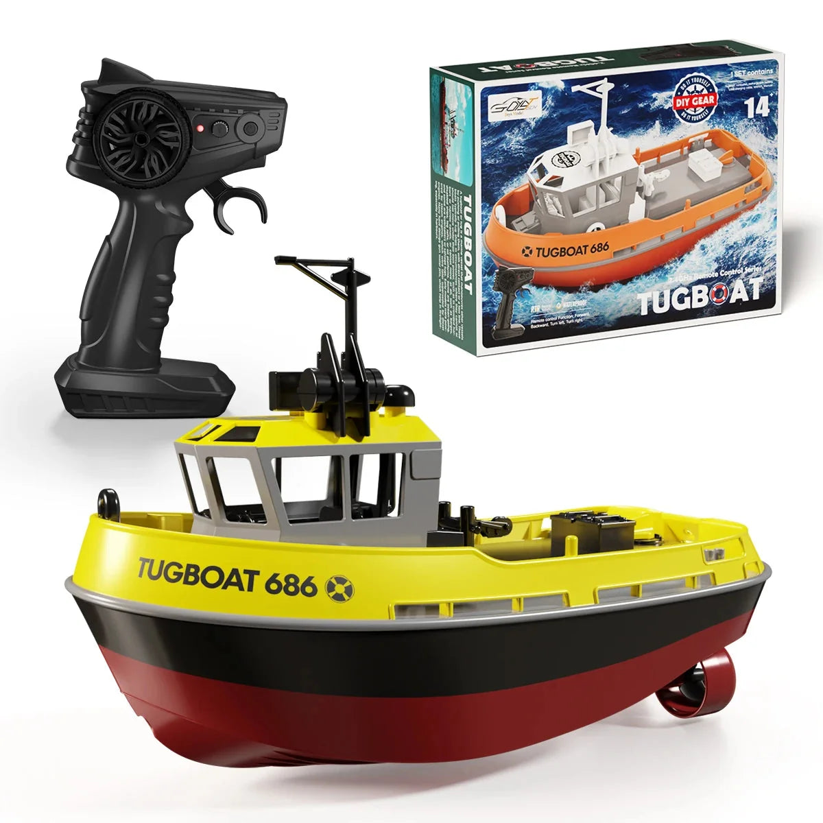 Remote Control Tugboat Dual Motors USB Rechargeable