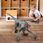 Remote Control Velociraptor Walking & Growling Glowing 3D Eyes