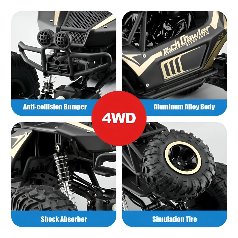 Remote-Controlled Monster Truck 4WD Metal Chassis High Speed