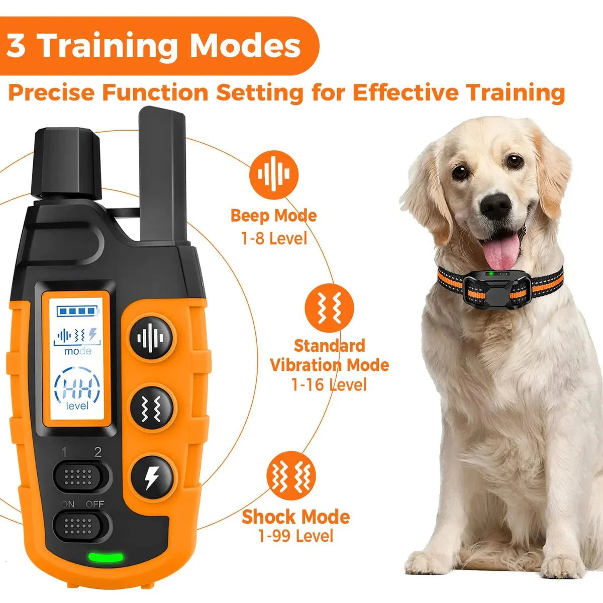 Remote Dog Training Collar 3300 Ft Range Waterproof Rechargeable