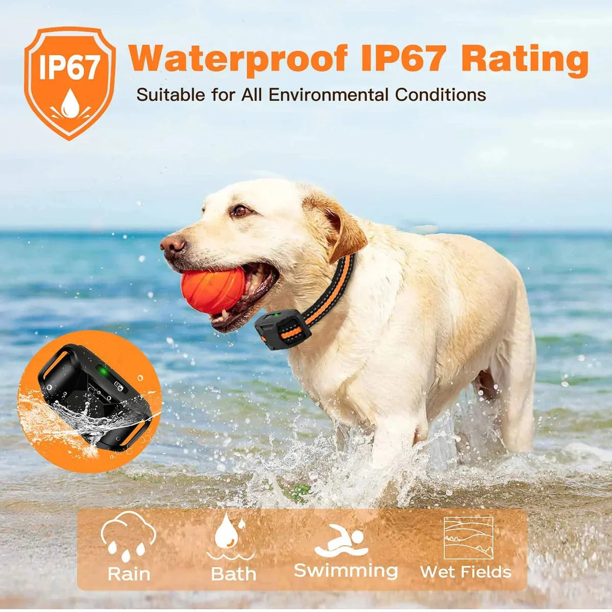 Remote Dog Training Collar 3300 Ft Range Waterproof Rechargeable
