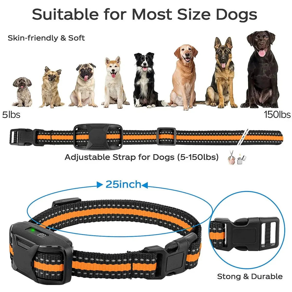 Remote Dog Training Collar 3300 Ft Range Waterproof Rechargeable