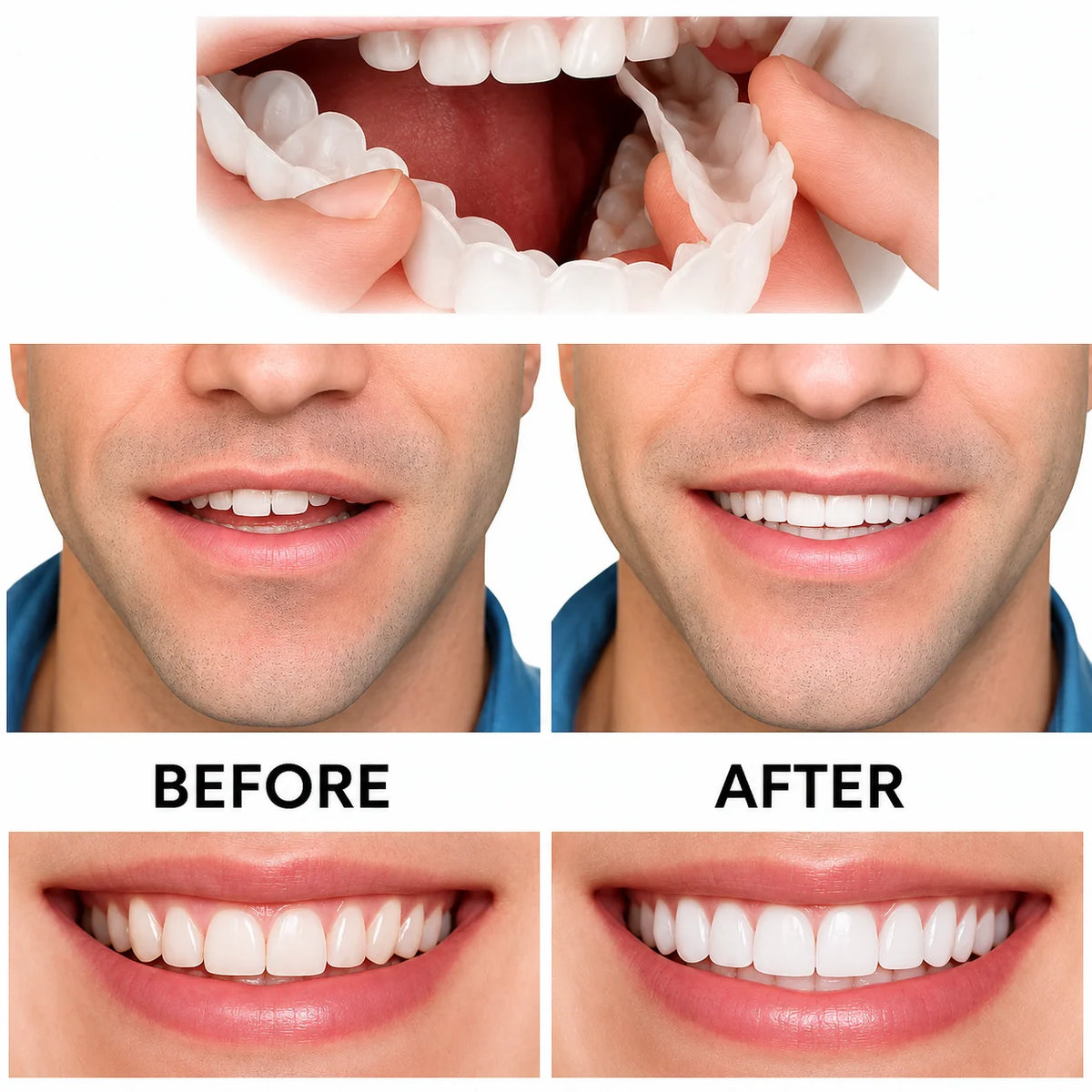 Removable Denture Adjustable Fit Reusable Natural Looking