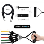 Resistance Band Set 11-Piece Multi-Level Handles & Ankle Straps