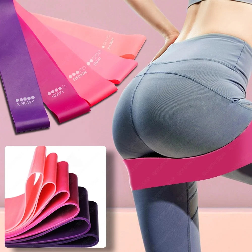 Resistance Band Set Four Levels Flat Loop Drawstring Bag
