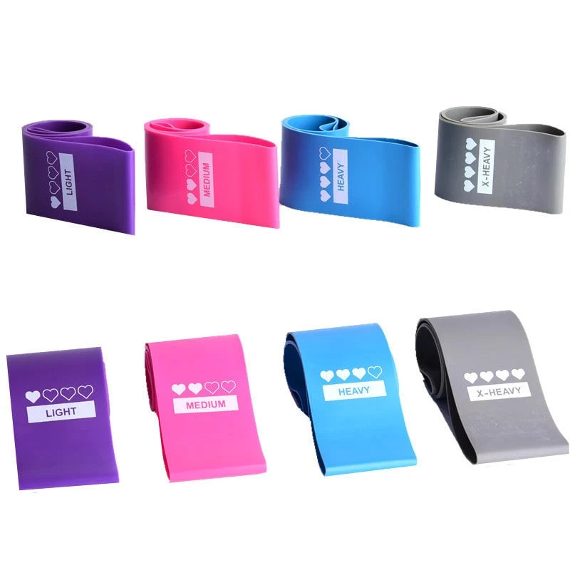 Resistance Band Set Four Levels Flat Loop Drawstring Bag