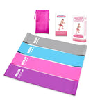 Resistance Band Set Four Levels Flat Loop Drawstring Bag