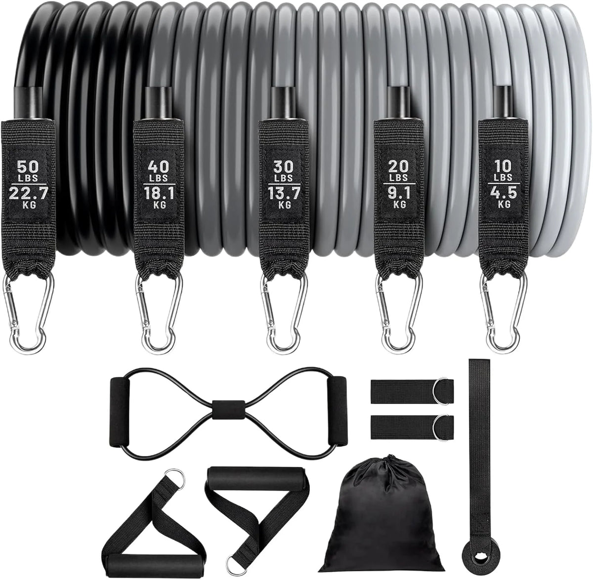 Resistance Band Set Up To 150 Lb Padded Handles