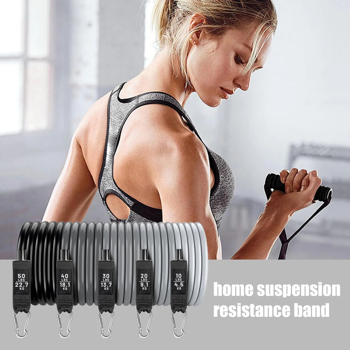 Resistance Band Set Up To 150 Lb Padded Handles
