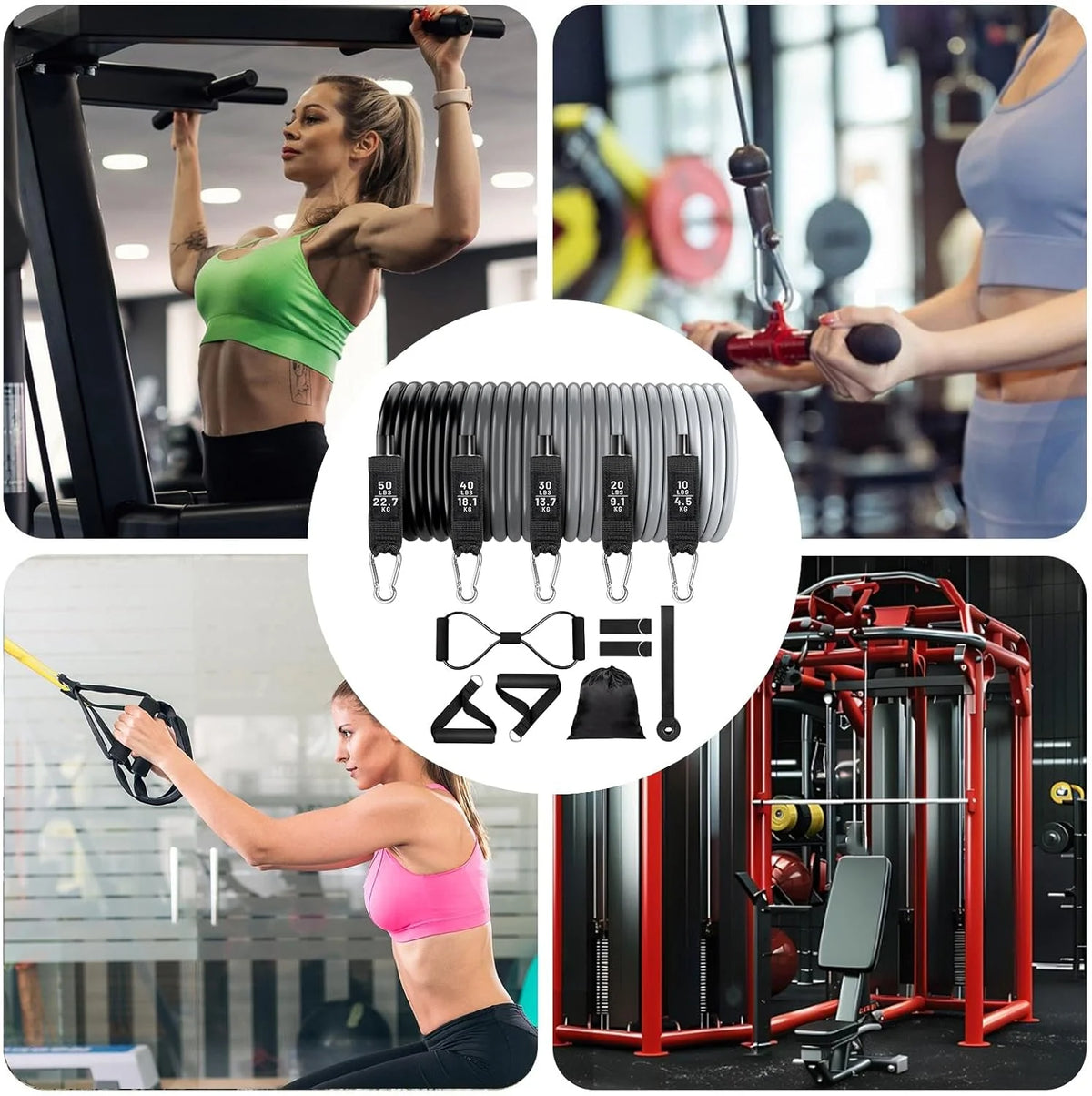 Resistance Band Set Up To 150 Lb Padded Handles