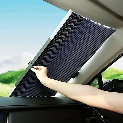 Retractable Car Sunshade Reflective Aluminum Adjustable 59-79 Inch Fit