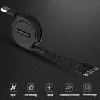 Retractable Charging Cable 3-in-1 Lightning USB-C Micro USB