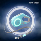 Retractable Dog Leash Built-In LED Light & One-Hand Brake