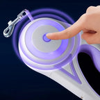 Retractable Dog Leash Built-In LED Light & One-Hand Brake