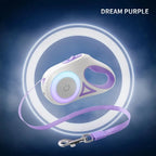 Retractable Dog Leash Built-In LED Light & One-Hand Brake