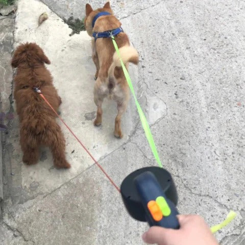 Retractable Leash Dual Dog Tangle-Free Swivel & LED Light