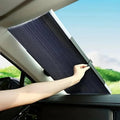 Retractable Windshield Sunshade One-Hand Operation Reflective Adjustable 59-79 In